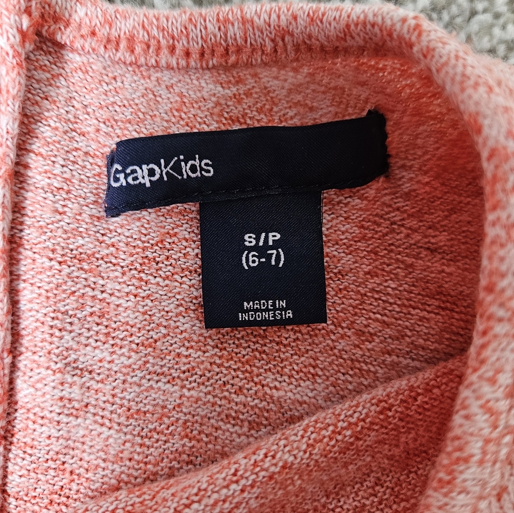 $5 In A Bundle! Gap Small 6/7 Knit Dress Coral/Orange And White - Picture 12 of 16